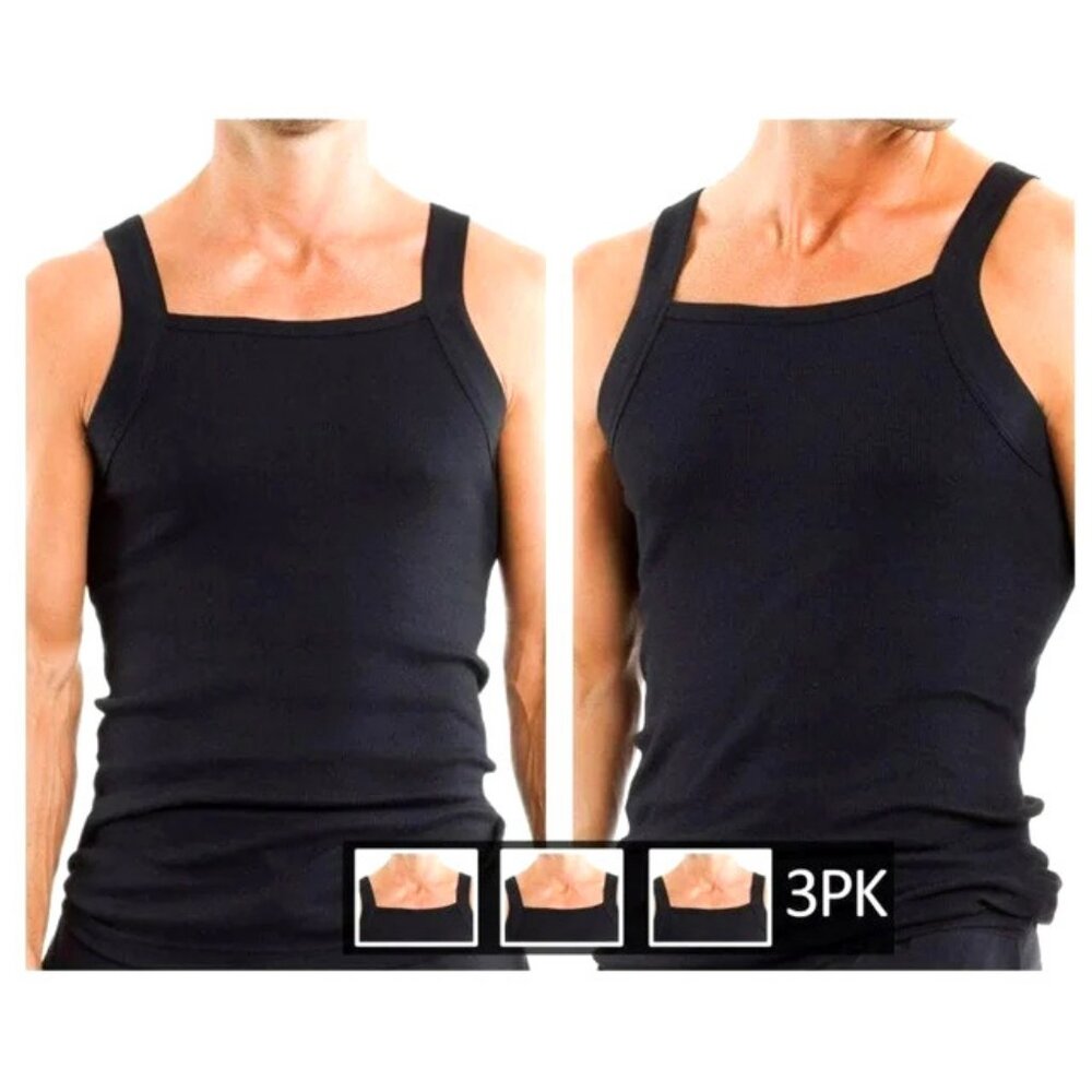 New Men's Black Tank Top 3-Pack